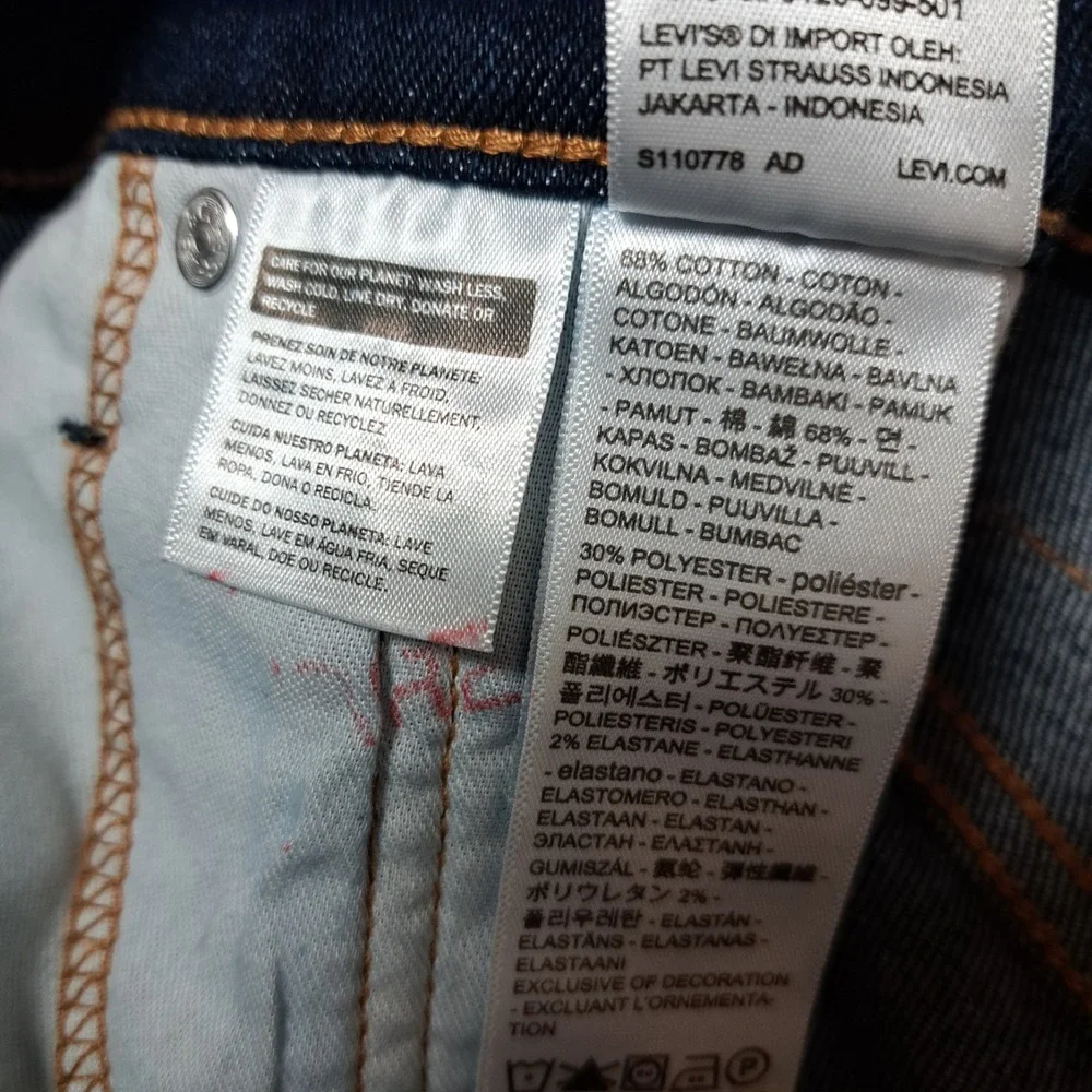 Levi's 512 Men's Slim Taper Fit Stretch Denim Dark Blue Jeans Size 32x30
